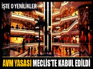'AVM Yasası' TBMM'de kabul edildi