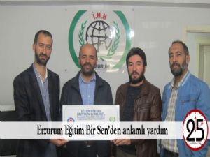Erzurum Eğitim Bir Sen'den anlamlı yardım