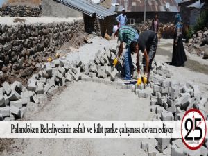 Palandöken Belediyesinin asfalt ve kilit parke çalışması devam ediyor