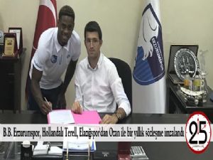 B.B. Erzurumspor, Hollandalı Terell, Elazığspor'dan Ozan ile bir yıllık sözleşme imzalandı