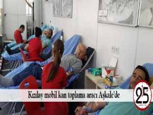 Kızılay mobil kan toplama aracı Aşkale'de