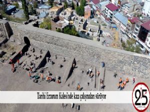 Tarihi Erzurum Kalesi'nde kazı çalışmaları sürüyor