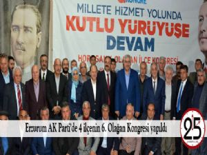 Erzurum AK Parti'de 4 ilçenin 6. Olağan Kongresi yapıldı