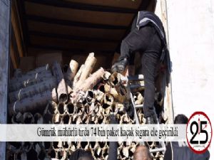 Gümrük mühürlü tırda 74 bin paket kaçak sigara ele geçirildi