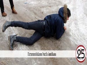 Erzurumluların buzla imtihanı