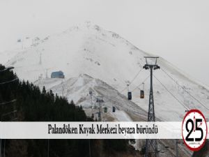 Palandöken Kayak Merkezi beyaza büründü