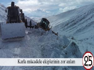 Karla mücadele ekiplerini zor anları