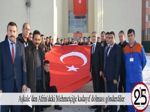 Aşkaleden Afrin'deki Mehmetçiğe kadayıf dolması gönderdiler