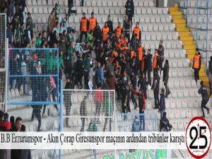 B.B Erzurumspor - Akın Çorap Giresunspor maçının ardından tribünler karıştı