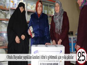 Oltulu Bayanlar yaptıkları keteleri Afrine götürmek için yola çıktılar