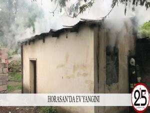Horasanda ev yangını
