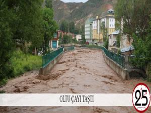 Oltu Çayı taştı