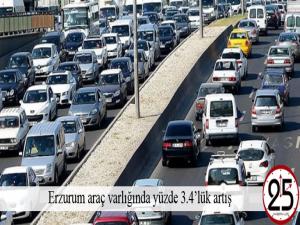 Erzurum araç varlığında yüzde 3.4lük artış