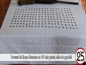 Erzurumda Bizans dönemine ait 185 adet gümüş sikke ele geçirildi