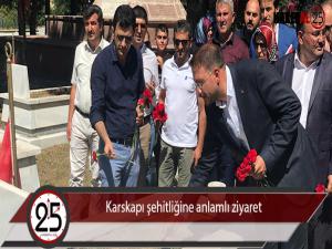 Karskapı şehitliğine anlamlı ziyaret