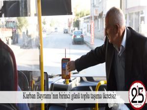 Kurban Bayramının birinci günü toplu taşıma ücretsiz
