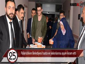 Palandöken Belediyesi hasta ve yakınlarına aşure ikram etti
