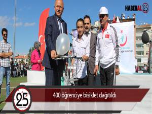 400 öğrenciye bisiklet dağıtıldı