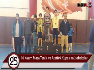 10 Kasım Masa Tenisi ve Atatürk Kupası müsabakaları