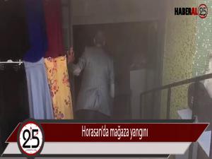 Horasanda mağaza yangını