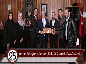 Yemenli Öğrencilerden Rektör Çomaklıya Ziyaret