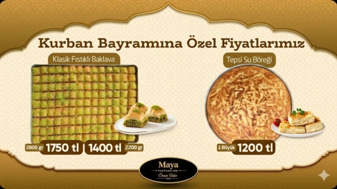 MAYA PASTANELERİ’NDEN KURBAN BAYRAMI’NA TATLI DOKUNUŞ