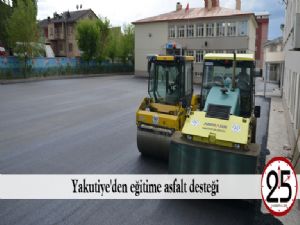 Yakutiye'den eğitime asfalt desteği