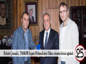 Rektör Çomaklı, TMMOB İnşaat Mühendisleri Odası yöneticilerini ağırladı