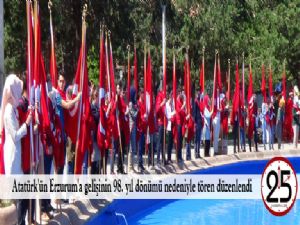 Atatürk'ün Erzurum'a gelişinin 98. yıl dönümü nedeniyle tören düzenlendi