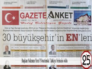 Başkan Sekmen Yerel Yönetimde Türkiye birincisi oldu