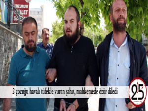 2 çocuğu havalı tüfekle vuran şahıs, mahkemede özür diledi