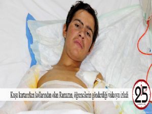 Kuşu kurtarırken kollarından olan Ramazan, öğrencilerin gönderdiği videoyu izledi