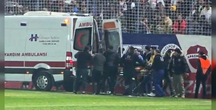 Türkiye Kupası maçı öncesi bir taraftar tribünden düştü