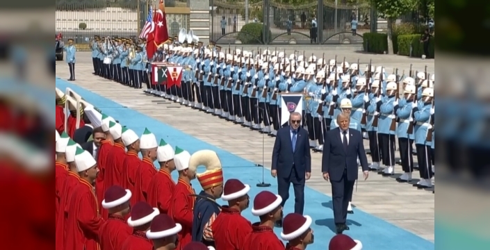 Cumhurbaşkanı Erdoğan, ABD Başkanı Trump’ı resmi törenle karşıladı