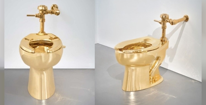 ABD'de 18 ayar altın tuvalet 12.1 milyon dolara satıldı